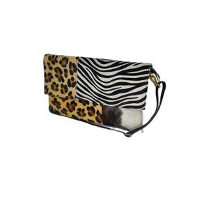 HOLIDAY SPECIAL! Charlie Leather Labelle Black + Fur Clutch/Crossbody Bag-NWT